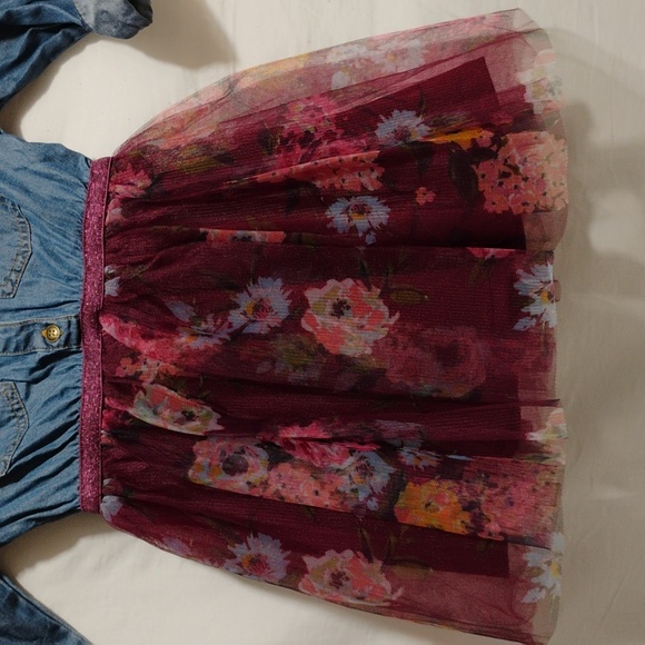 SALE! Pink & Violet Denim Top Dress Sz.3T Like New Worn 1X (A-76) - Picture 3 of 10